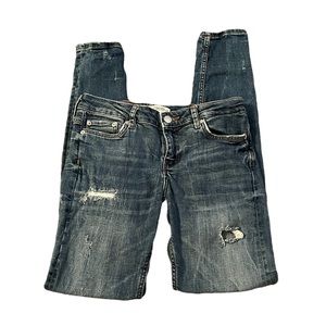 Zara Women’s Skinny Distressed Blue Jeans